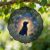 Dog Wind Spinner, Cosmic Fanciful Stars Galaxy Blue Metal 3D Outdoor Wind Sculptures Ornaments Gifts for Garden Patio Porch Balcony Home Decor 12 Inch