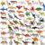 DOITEM 60 Pcs Assorted Dinosaur, Ocean, Sea, Farm, Jungle, Wild Animals & Dinosaurs Figure Realistic Plastic Zoo Play Set – Small Toys for Kids, Cupcake Topper, Party Favors