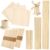 DOITEM Natural Wood Craft Wood Dowel Rods Basswood Sheets Smooth Popsicle Art Stick Perfect for Craft (204)