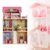 Doll Cottage Wooden Dollhouse Dollhouse Playset with 14 Accessories Pine MDF Fabric 25.6 x 11.8 x 39 in with Balcony Stairs for Kids Age 3+