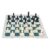 Domary International Standard Chess Set Compact and Durable Chess Game for All Ages, Large Plastic Set with Green and White 34x34cm Board