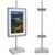 Donghome 18” Steel Adjustable Tabletop Easel Stand,Picture Frame Holder for Display,Decorative Stands for Photos,Plates,Painting,Artwork,Poster,Books (White, Silver Grey)