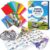 DoodleDoo 60 Pcs Paper Airplane Origami Kit for Kids, Double Sided Origami with Instruction Manual, Colorful Folding Papers Crafts for Kids, Gift for Boys and Girls