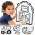DoodleFace High-Contrast Black & White 3D Farm Animals — Builds Baby Vision Books & Cards Can’t. Then Toddler Motor Skills for School. Re-Colorable Barn, Goat, Rooster, Tractor + 10 Crayons.