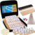 Doreimi Mexican Train Dominoes Double 15, 136 Number Tiles, 8 Wooden Racks