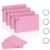 DORFAS 200 Count 3 x 5 Inch Pink Index Cards with Binder Rings, Lined & Blank Study Cards, Thick Cardstock Flash Cards for Students & Teachers, Color-Coded Notecards for School, Home, Work