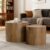 Dorivibe Nesting Round Coffee Table Set of 2, Accent End Table for Small Spaces, Morden Drum Side Table, Wooden Circle Center Table for Living Room, Fully Assembled – Light Walnut