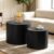 Dorivibe Nesting Round Coffee Table Set of 2, Accent End Table for Small Spaces, Morden Drum Side Table, Wooden Circle Center Table for Living Room, Fully Assembled – Black