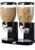 Double Cereal Dispenser with Stand, Dry Food Storage Container Set, Black and Chrome, 2 Compartments