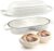 Double Dutch Oven for Sourdough Bread Baking – Enameled Cast Iron Dutch Oven Pot with Lid, White