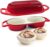 Double Dutch Oven for Sourdough Bread Baking – Enameled Cast Iron Dutch Oven Pot with Lid, Red