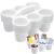 DoubleFill 4 Pack Plastic Classroom Caddy for School, Classroom Pencil Caddy Organizer with Handle for School, Cup, Pencil, Pen, Art Supply, Drink Delivery