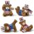 DoubleFill 4 Pcs Patriotic Bear Figurines 4th of July Wooden Table Top Set 250th anniversary Tabletop Decoration Independence Day Small Teddy Bear Centerpiece for USA American Mantel Shelf Party Decor