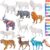 DoubleFill 6 Pcs Safari Animal Arts and Crafts Kit for Kids Ages 3+ Paint Your Own Safari Animal Paintable Figurines with Painting Kits Decorate and Drawing 3D Toys for Children Gift Birthday Party
