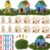 DoubleFill Fairy House Kit, Wood Craft, 12 Sets, 3 Mixed Floral Styles