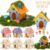 DoubleFill Fairy House Kit, Wood Craft, 6 Sets, Heart Floral Style