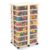 DoubleFill Tub Tower with 32 Clear Bins Storage Cart Tub Tower for Classroom, Daycare Center, Kindergarten, Home Organization,No Assembly Required