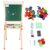 Double Sided Kids Drawing Easel Whiteboard Blackboard Magnetic Adjustable Height Wood Art Activity Set