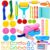 Dough Play Tool Set for Kids, 41Pcs Dough Tools Sets, Accessories Includes Storage Box, Dough Mat, Noodle Maker, Cutters Roller, Rolling Pins,Safety Scissors, Educational Toys Gift for Boys Girls