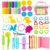 Dough Play Tools Set for Kids, 46Pcs Dough Tools Sets, Accessories Includes Storage Box, Dough Mat, Extruderl, Cutters Roller, Rolling Pins, Educational Toys Gift for Boys Girls