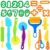 Dough Tools 24pcs Dough Tools Play for Kids Clay Accessories with Rolling Pins,Number Cutters,Roller,Safety Scissors,Plastic Knife