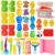 Dough Tool Set, 31 Pcs Basic Dough Tools Kits for Kids, Dough Accessories Includes Pink Storage Container, Mat, 3D Animal, Cutters Roller, Rolling Pins, Safety Scissors