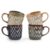DOWAN Coffee Mug Set of 4, 12 oz Ceramic Coffee Cups Set Textured Glaze Pottery Tea Cup with Patterns for Latte, Cappuccino, Tea & Hot Cocoa, Daily Use Gift Set Dishwasher & Microwave Safe, 4 Colors