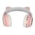Dpofirs Bluetooth Cat Ears Headphone | Wireless Foldable Headset with LED Light for Kids Black (Pink)