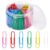 Dqwtb 480Pcs Colorful Paper Clips 33mm Medium Coated Paper Clips 6 Colors Paperclips with Storage Box for Office School Home Document Organizing
