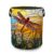 Dragonfly Stained Glass Collapsible Laundry Hamper,Daisy Flower Waterproof Oxford Cloth Clothes Basket with Handles for Bathroom Bedroom Nursery Dorm Room,16″ x 20″