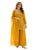DREAMANGEL FASHION Women Silk Floral Pattern Embroidered Traditional Kurta Palazzo and Dupatta Set (Large, Light Mustard)