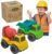 Drefirsa Toddler Car Toy for 1-3 Year Old, Dump Truck and Mixer Cement Truck Set, BPA Free, Phthalates Free PVC, Birthday for 2 3 4 Year Old Boys Girls, Indoor Outdoor Play