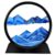 DRIWDOCTER Moving Sand Art Picture Round Glass 3D Deep Sea Sandscape in Motion Display Flowing Sand Frame Relaxing Desktop Home Office Work Decor (12″,Blue)