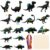 Droutti 64 Sets Dinosaur Theme Scratch Cards Rainbow Scratch Paper Dinosaur Crafts Art Card Kit DIY Scratch Dinosaur Paper with Wood Stylus and Ribbon for Classroom Craft Birthday Party Supplies
