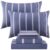 Drozeeo Blue Striped Sheets Queen, Microfiber Sheets