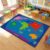 Drydiet Classroom Rug Elementary Educational Daycare Rug 11.8X 6.6ft the World Explorer Map Shapes Large Preschool Carpet for Classroom Playmat for Kids Toddler Nursery School Early Learning
