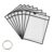 Dry Erase Pocket Sleeves 8 Packs Clear Plastic Paper Sleeves Heavy Duty Job Shop Ticket Holders Pockets 10 x 14 Inch Reusable Sheet Protectors with Binder Ring for Teaching Office Supplies Black