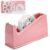 Dual Core 2-in-1 Weighted Office Tape Dispenser, Fits 3″ & 1″ Cores, Pink