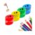 Dual Holes Compact Pencil Sharpeners with Lid, Oval, 4 Pack