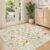 DUKINO 4×4 Square Area Rug for Entryway, Lightweight Animal Print Washable Rug with Non Slip, Non Shedding & Low Pile Soft Indoor Carpet for Kitchen, Bedroom, Home Office, Kids Playroom, Beige