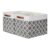 DULLEMELO Foldable Nursery Storage Baskets Canvas Storage Bins for Organizing 2 Pack Collapsible Home Organizer With Leather Handles (White&Lattice Grey)
