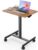 DUMOS Mobile Rolling Desk with Wheels Adjustable Height Small Standing Desks Portable Laptop PC Table Computer Workstation for Home Office Small Space Modern Brown