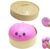 Dumpling Squishes Stress Balls with Steamer, Cute Anxiety Relief Toy, Soft Squeeze Decompression Dough for Adults, Simulation Food Squishies Bun (Purple)