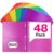 Dunwell Plastic 2 Pocket Folders with 3 Prongs, (48 Pack, Assorted Colors), 3-Clasp Folders with Fasteners, Tear-Resistant, Long Lasting Acid-Free Poly, Includes Labels