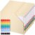 Dunzoom 150 Pack End Tab File Jacket Manila Letter Size File Jackets with Reinforced Straight-Cut Tab Blank Side Labels, Small Color-Coded Numeric Index Labels for Organizing Documents