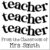Duo Hand Triple Teacher Typography Book Stamp