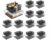 Duraaamo 12 Pcs Black Team Material Metal Caddy 11.25 x 12.5 Inch, Classroom Table Storage Caddy, Teacher Supply Storage Basket Organizer for Classroom Supply, Office, Table, Desk, Craft Art, Pencil