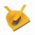 Dustpan and Brush Set with Rubber Lip, Yellow 2 Set