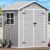 DWVO 6×4.4 FT Outdoor Resin Storage Shed with Reinforced Floor, All-Weather Bike Storage Shed with Lockable Door, Window and Vent, Waterproof Plastic Tool Storage for Garden, Backyard, Patio, Lawn