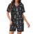 DXITROMI Button Up Pajamas for Women Set, Satin Pjs Set Science Lab Print